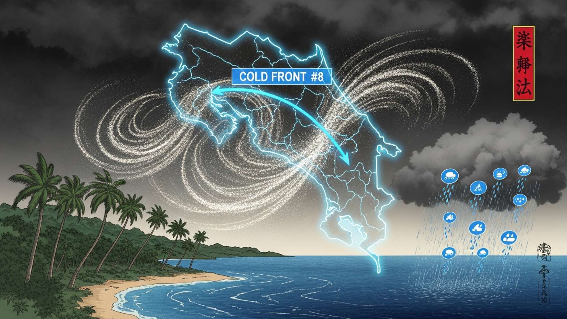 Costa Rica in höchster Alarmbereitschaft, da kalte Front starke Winde entfesselt