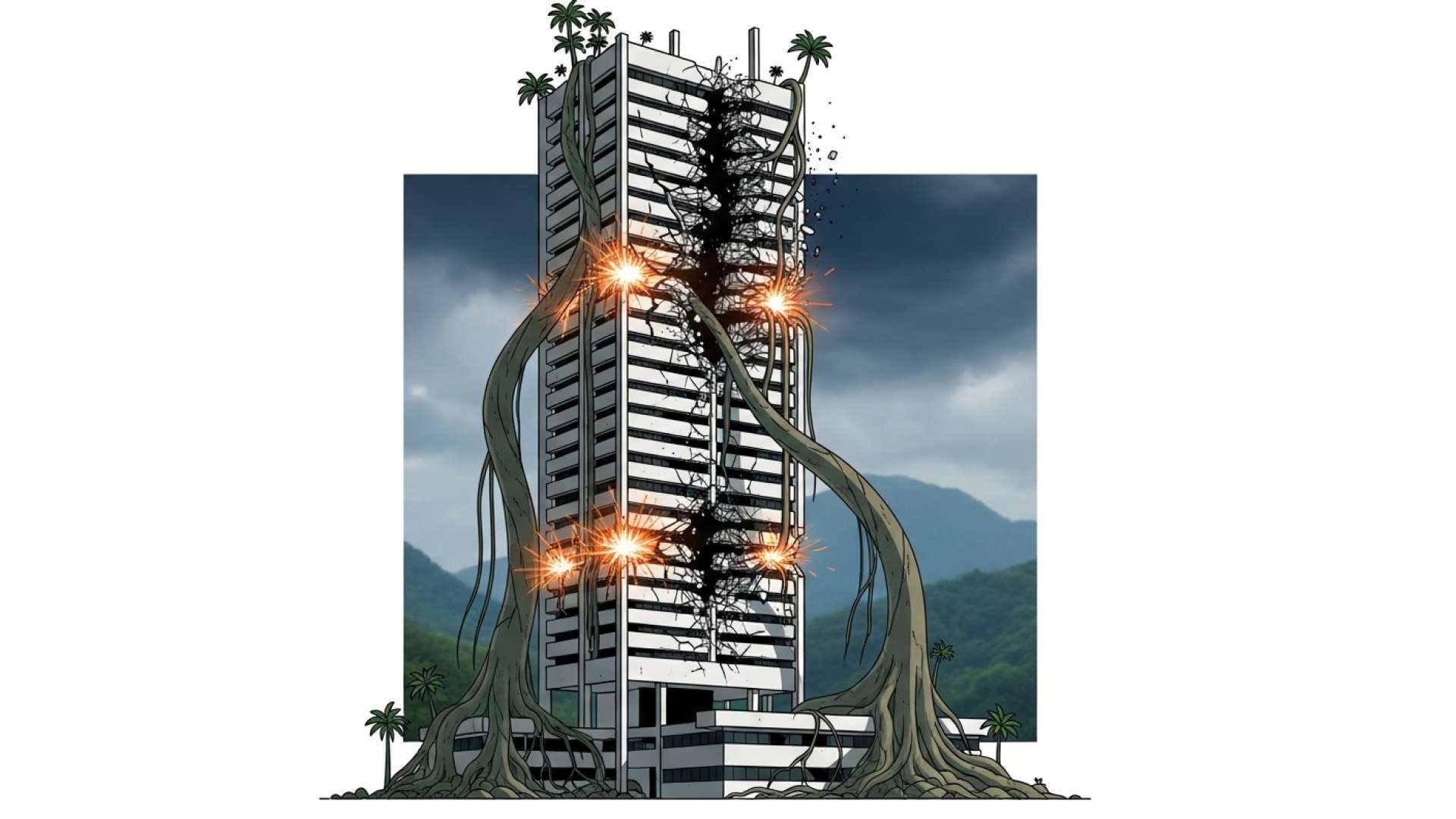 Das Wahrzeichen ICE Tower, das als unsicher gilt, kann möglicherweise abgerissen werden