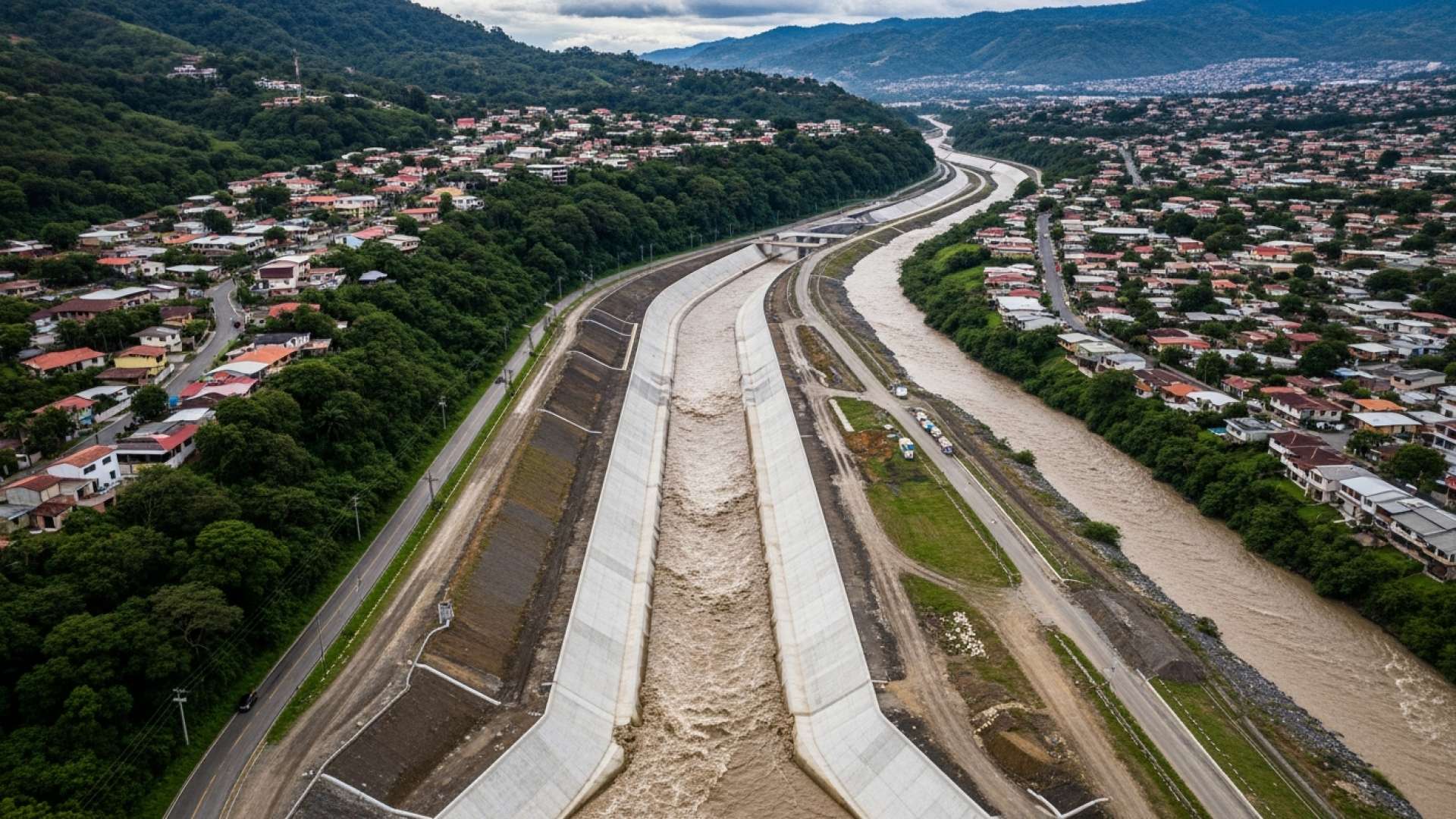 Die massive Mauer am Cañas River bringt den Gemeinden in San José Ruhe